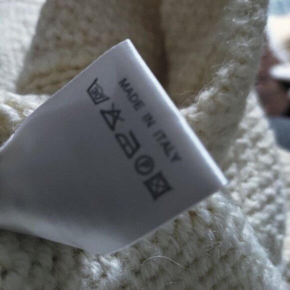 Flavio Castellani Womens Alpaca Merino Turtleneck Poncho Sweater Size 44/L - Picture 13 of 13